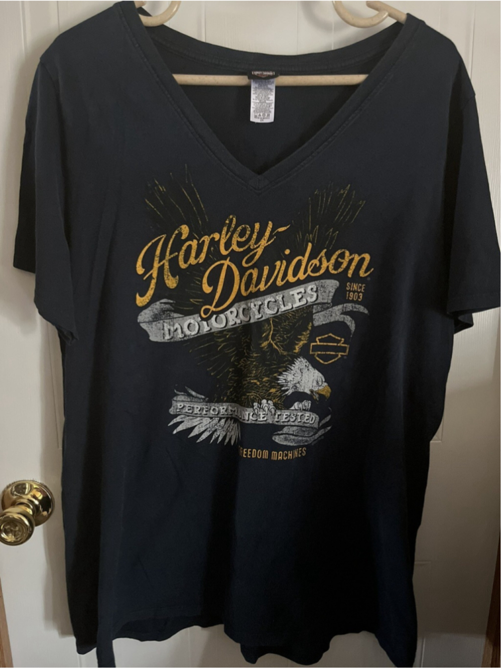 Harley Davidson T Shirt Womens 2X FREEDOM MACHINES HIGH STAKES FLORENCE KY